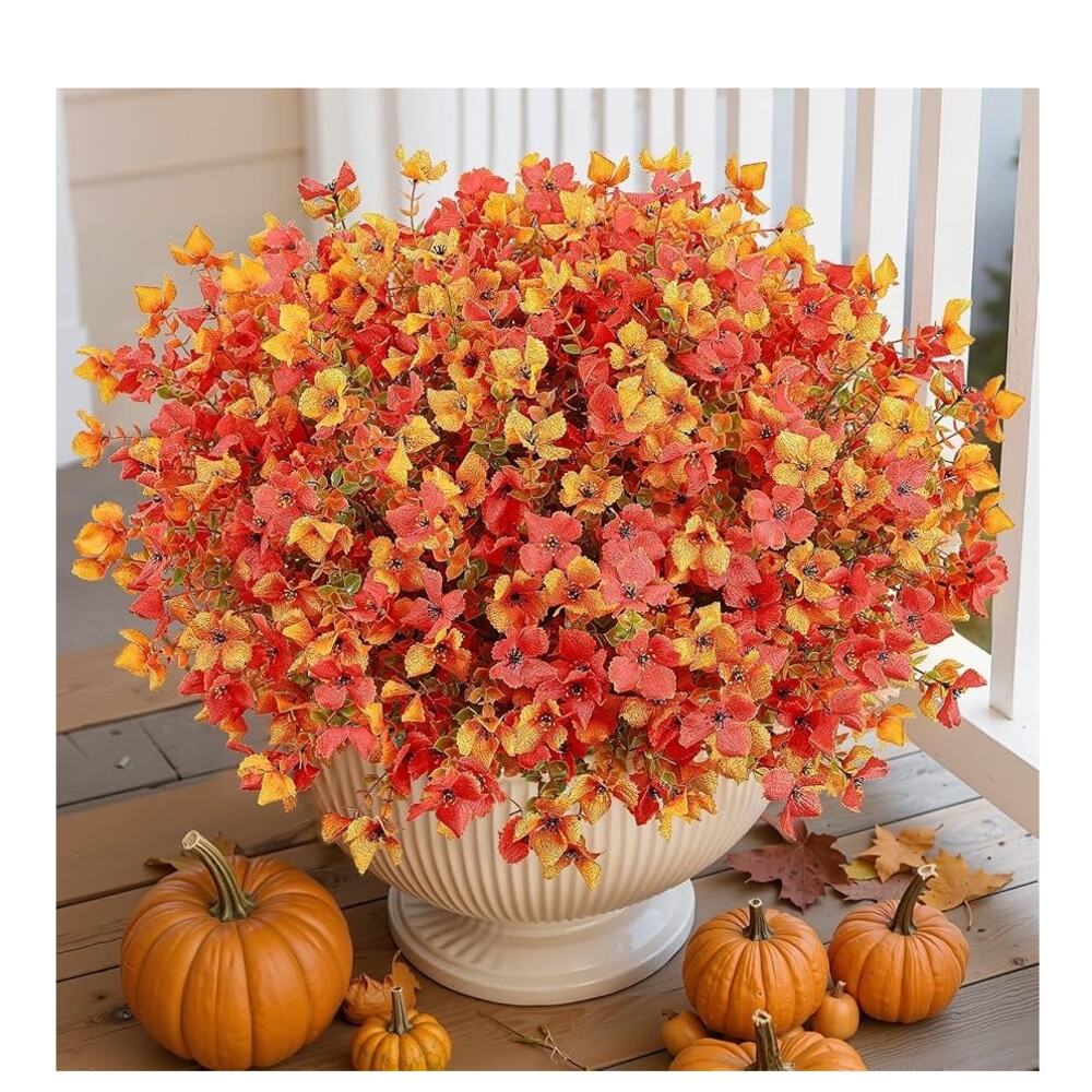 SHareconn 20 Bundles Artificial Fall Flowers Outdoors Decoration, Yellow